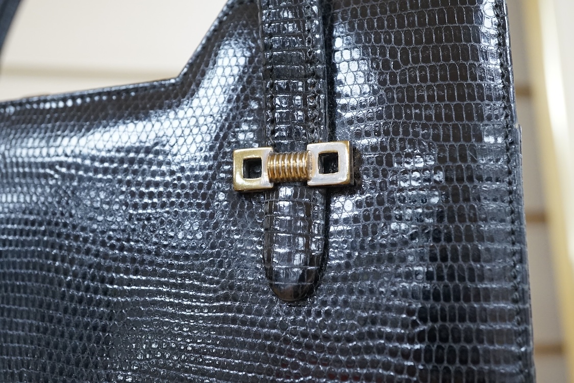 Two 1950's-60's Gucci handbags with one dust bag, largest 26cm wide